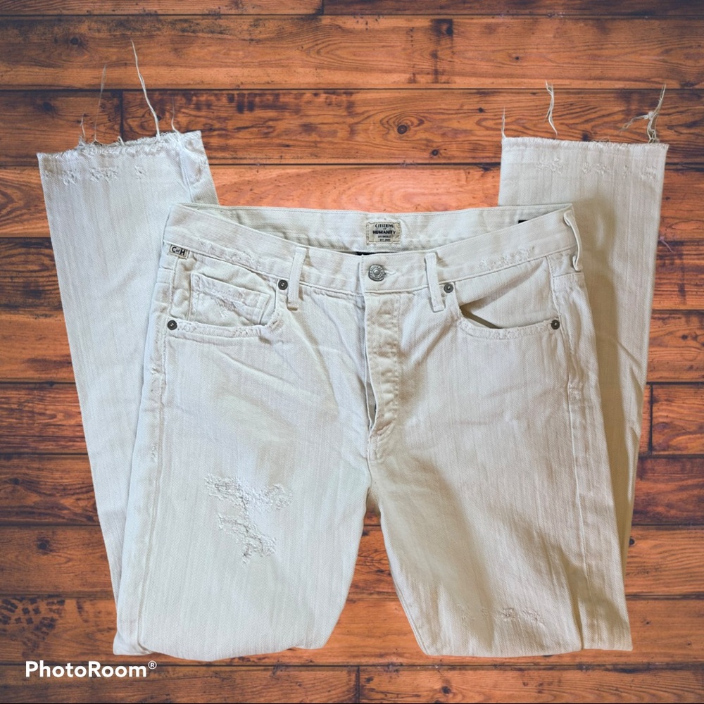Citizens of Humanity Corey Slouchy Slim White Jean